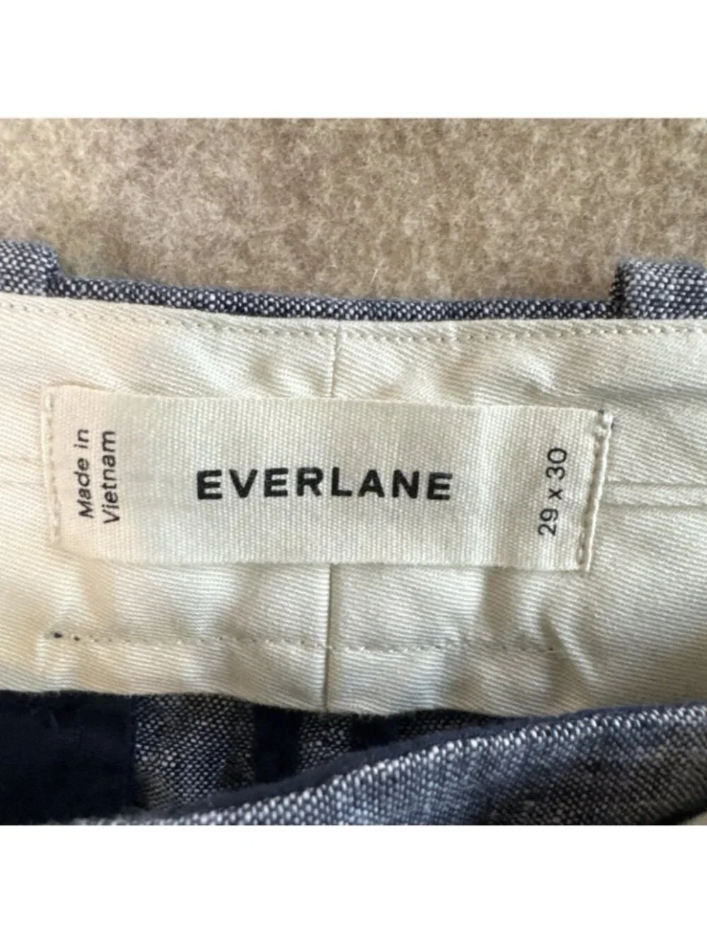 Everlane 100% European Flax Linen Pants Mens 29x30 Blue Chambray Straight Leg